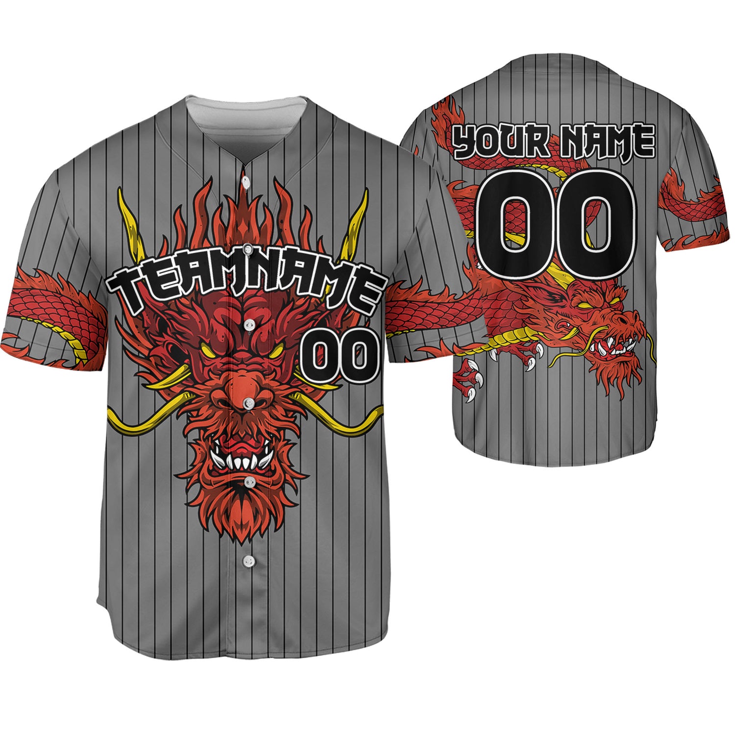 Personalize-Team-Name-Devilish-Dragon-Striped-Grey-Color-Baseball-Jersey