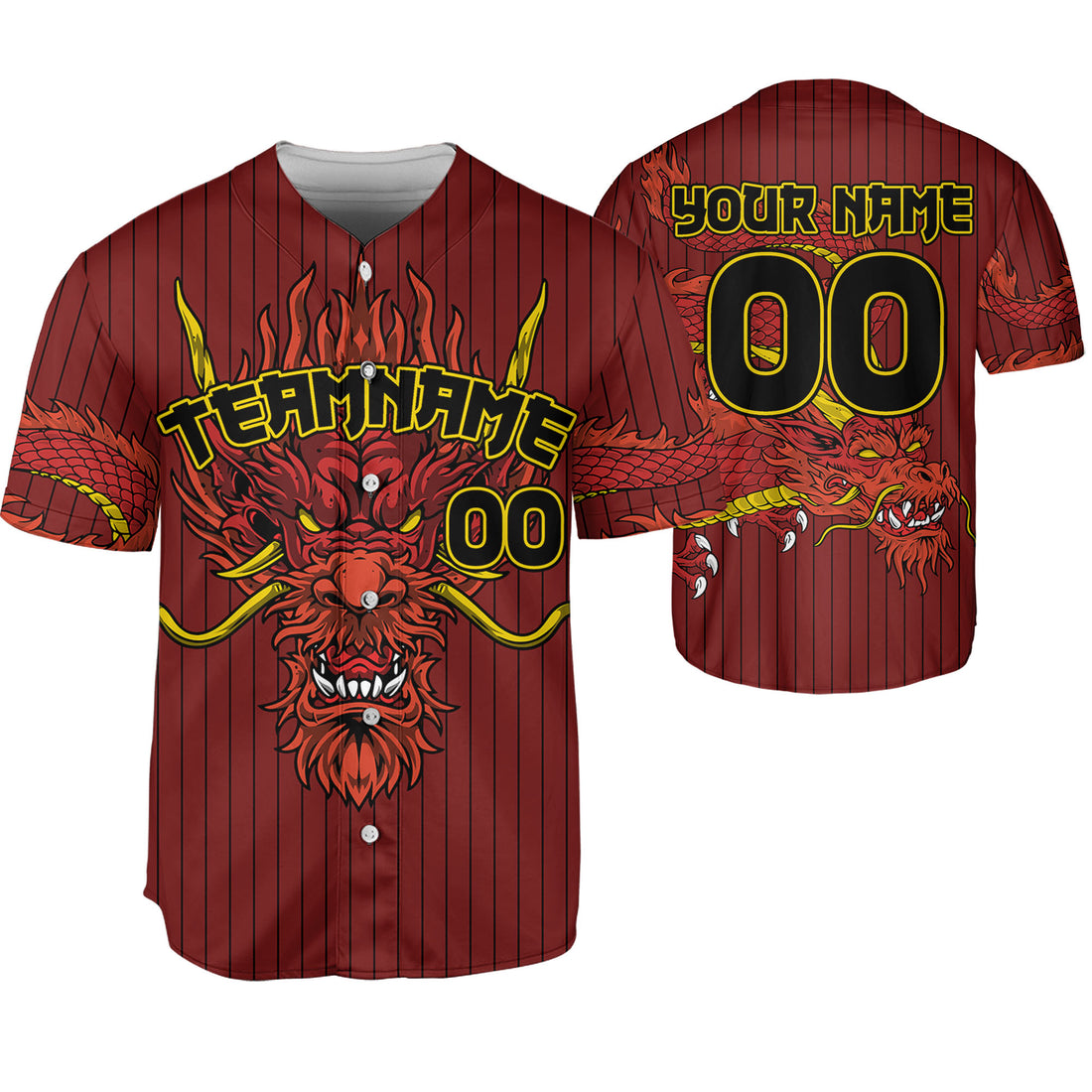 Personalize-Team-Name-Devilish-Dragon-Striped-Maroon-Color-Baseball-Jersey
