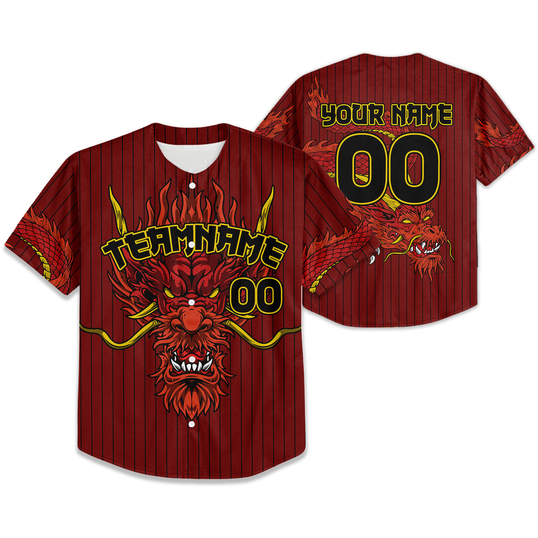 Personalize-Team-Name-Devilish-Dragon-Striped-Maroon-Color-Baseball-Jersey