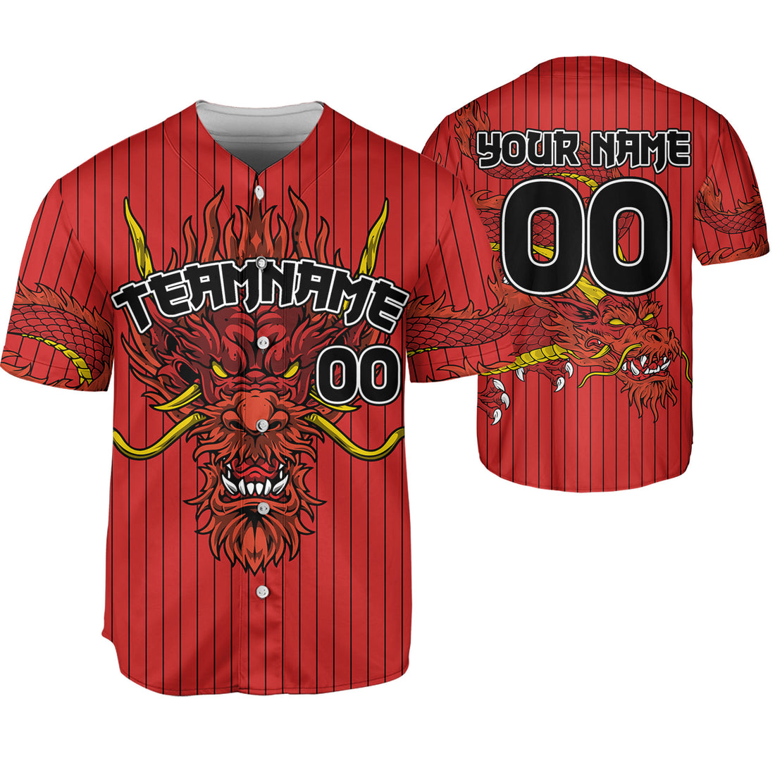Personalize-Team-Name-Devilish-Dragon-Striped-Red-Color-Baseball-Jersey