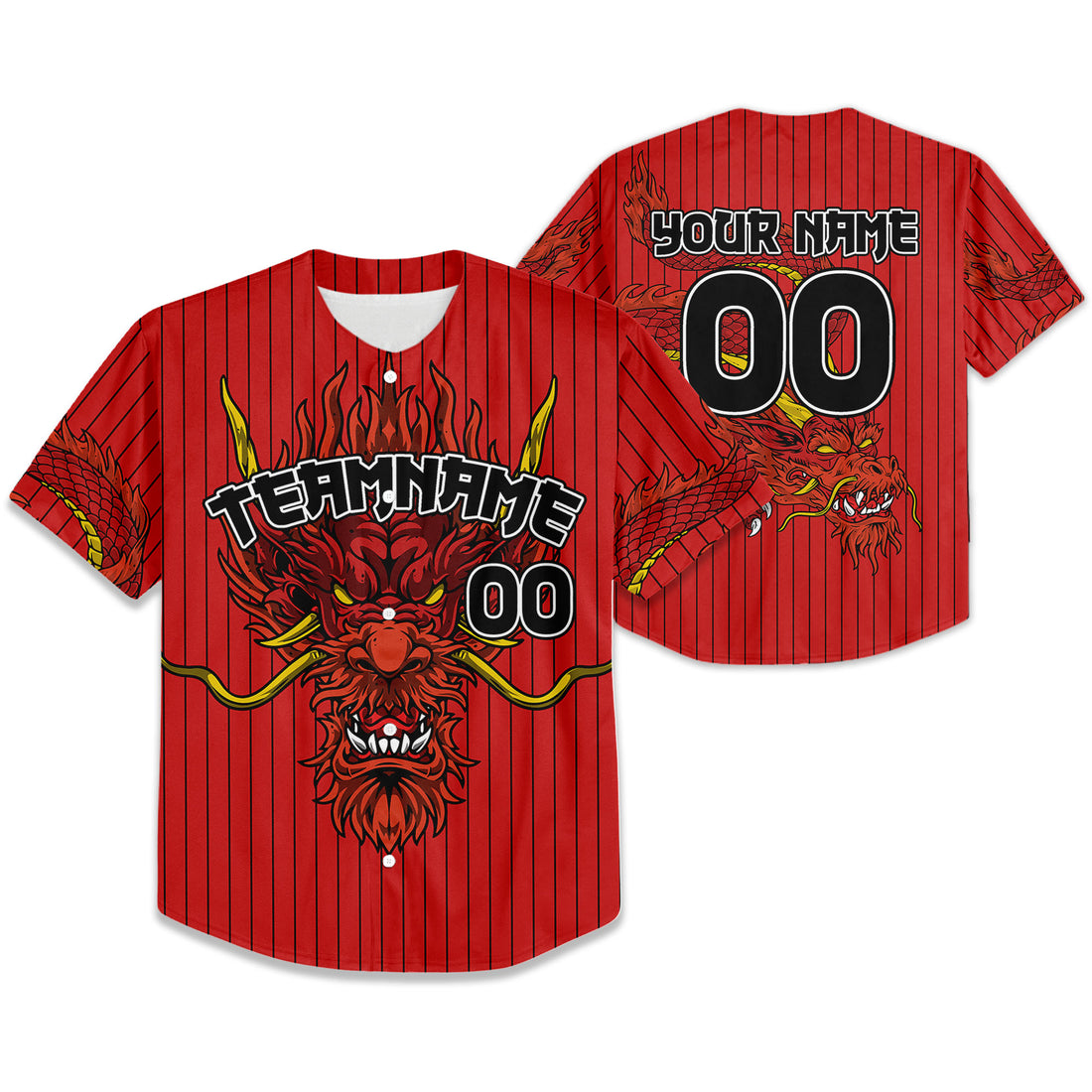 Personalize-Team-Name-Devilish-Dragon-Striped-Red-Color-Baseball-Jersey
