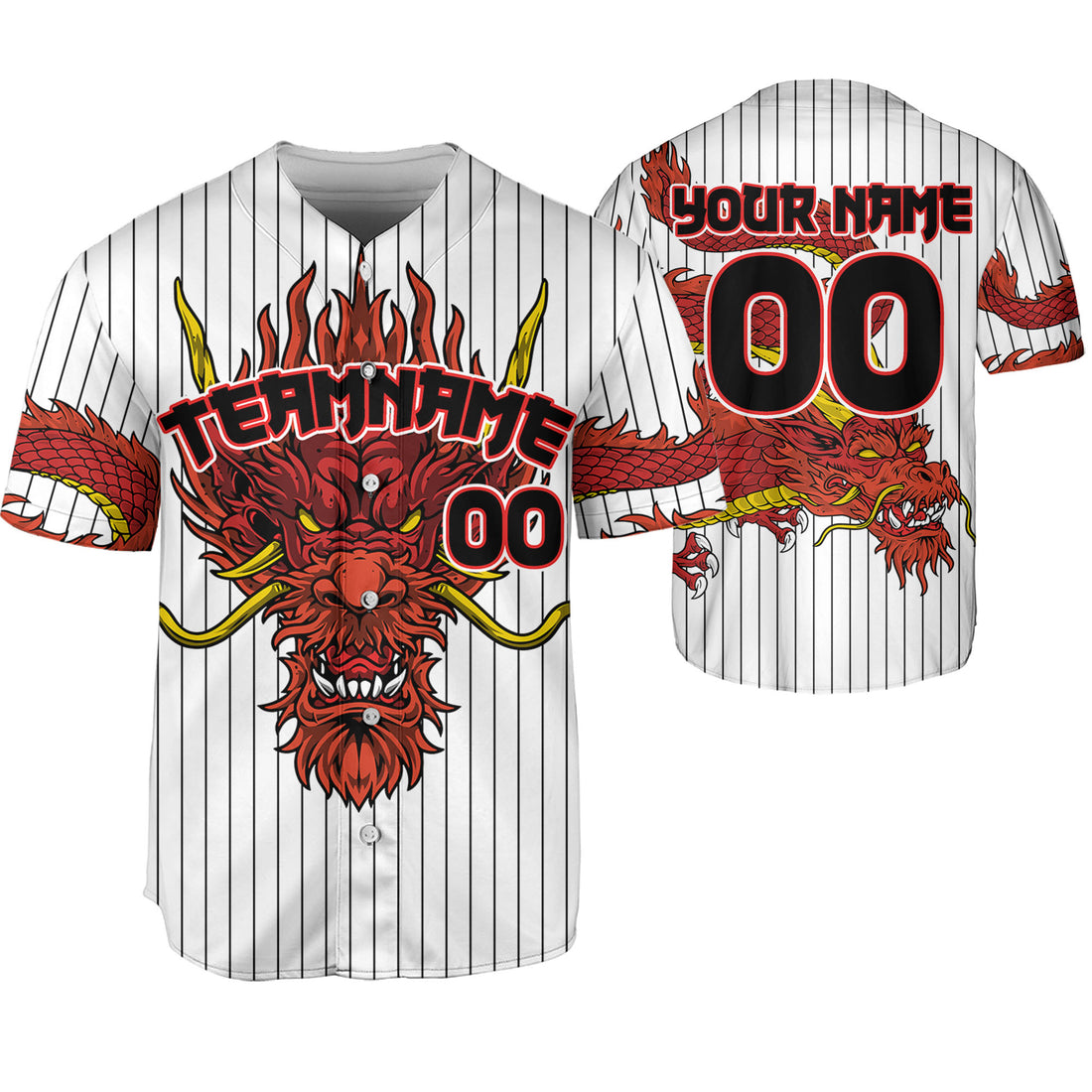 Personalize-Team-Name-Devilish-Dragon-Striped-White-Color-Baseball-Jersey