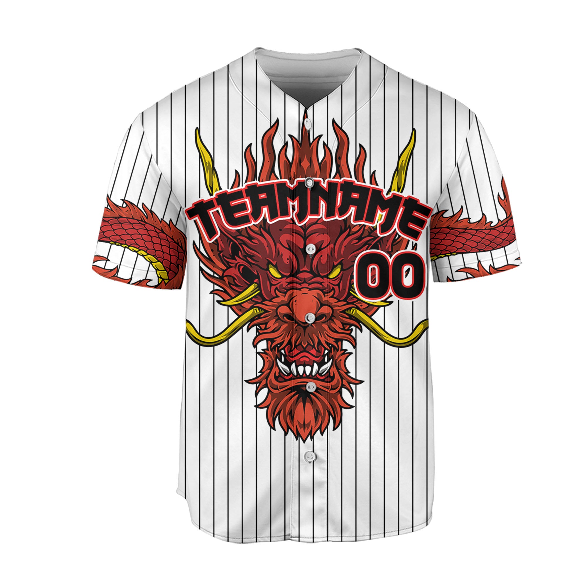Personalize-Team-Name-Devilish-Dragon-Striped-White-Color-Baseball-Jersey