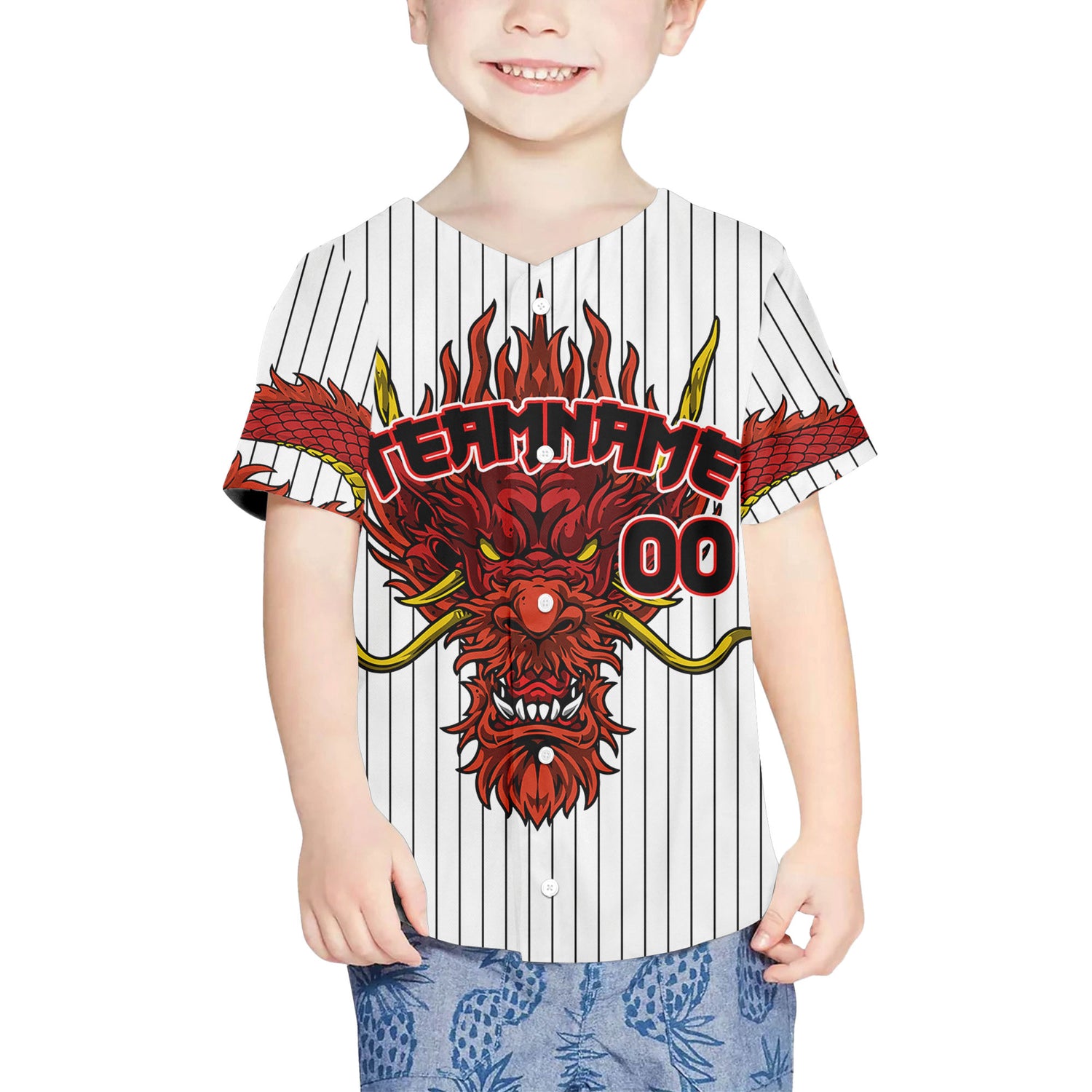 Personalize-Team-Name-Devilish-Dragon-Striped-White-Color-Baseball-Jersey