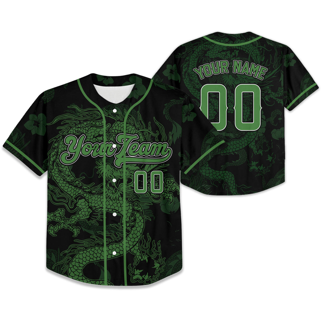 Personalize-Team-Name-Dragon-Texture-Art-Green