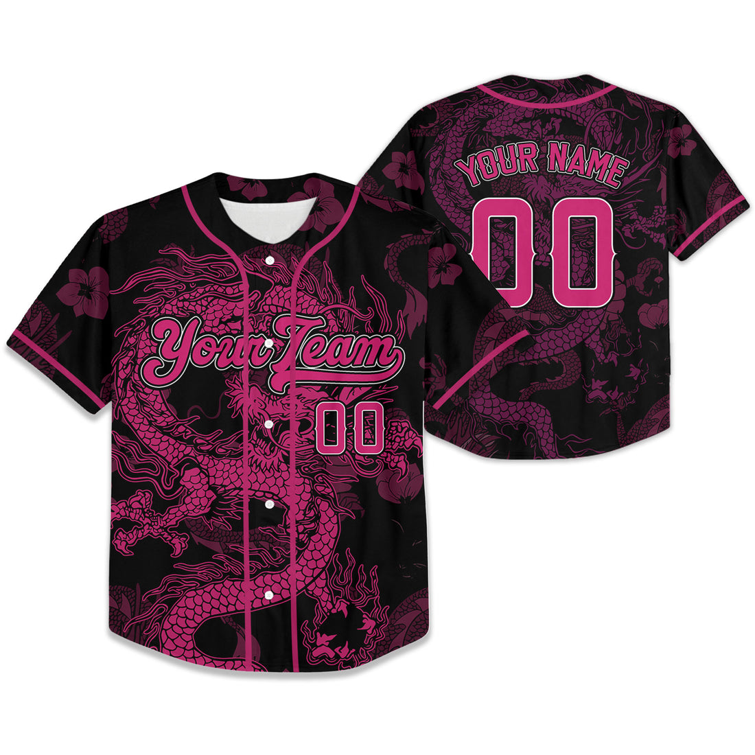 Personalize-Team-Name-Dragon-Texture-Art-Pink