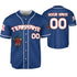 Custom Baseball Team Name Scare Oni Mask And Snake Dark Blue