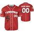 Custom Baseball Team Name Scare Oni Mask And Snake Red
