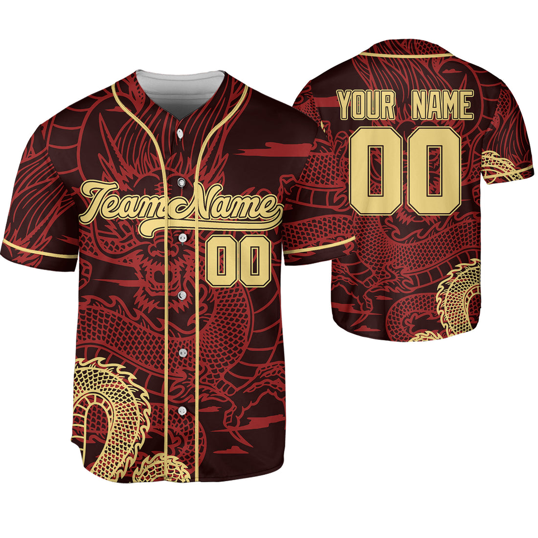 Personalize-Team-Name-Sky-Dragon-Red-Baseball-Jersey