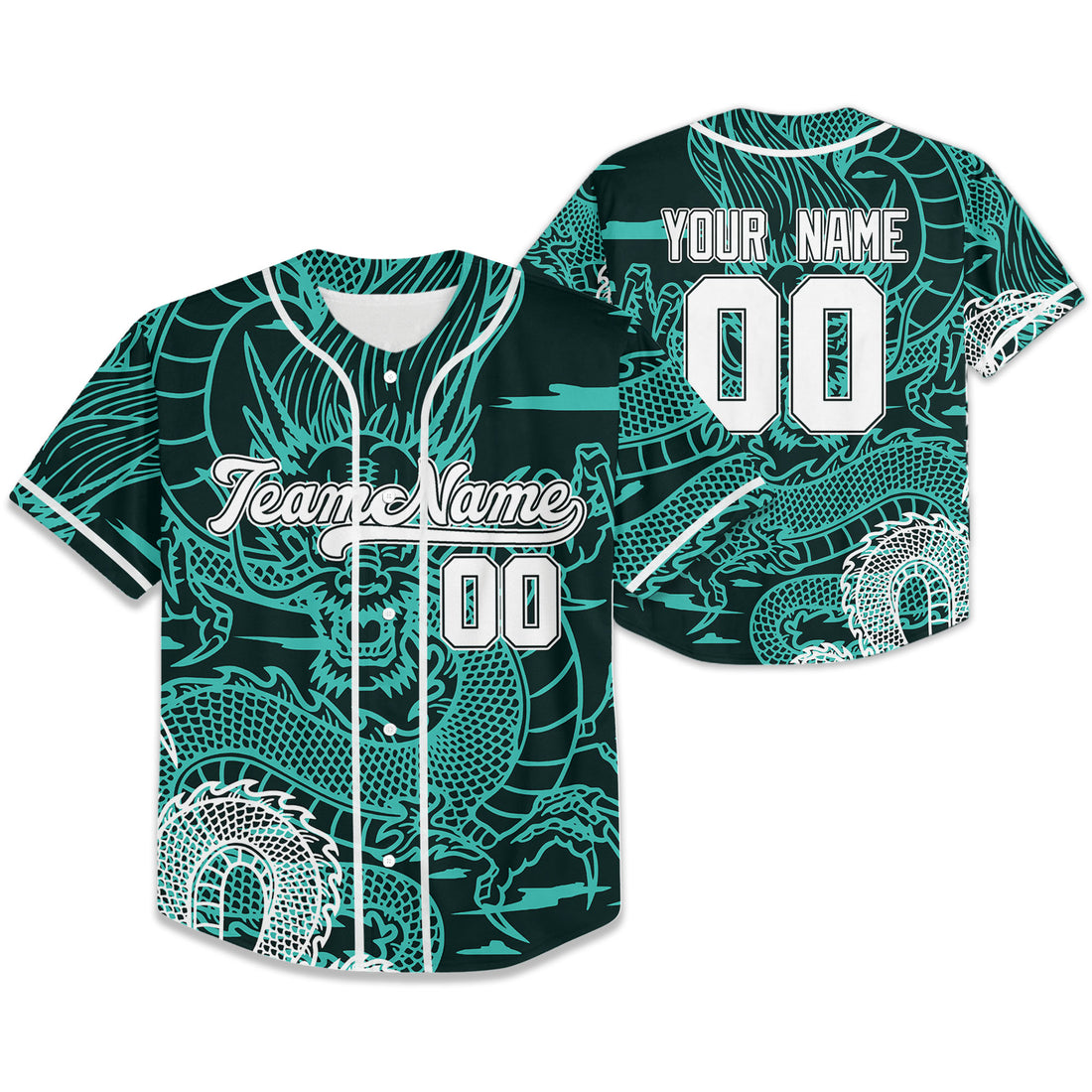 Personalize-Team-Name-Sky-Dragon-Turquoise-Baseball-Jersey