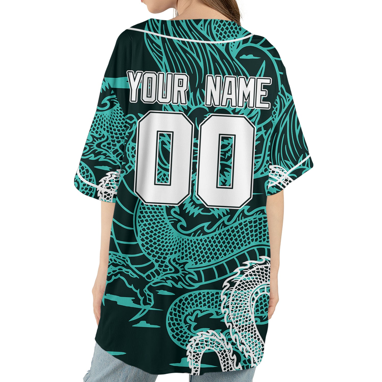 Personalize-Team-Name-Sky-Dragon-Turquoise-Baseball-Jersey
