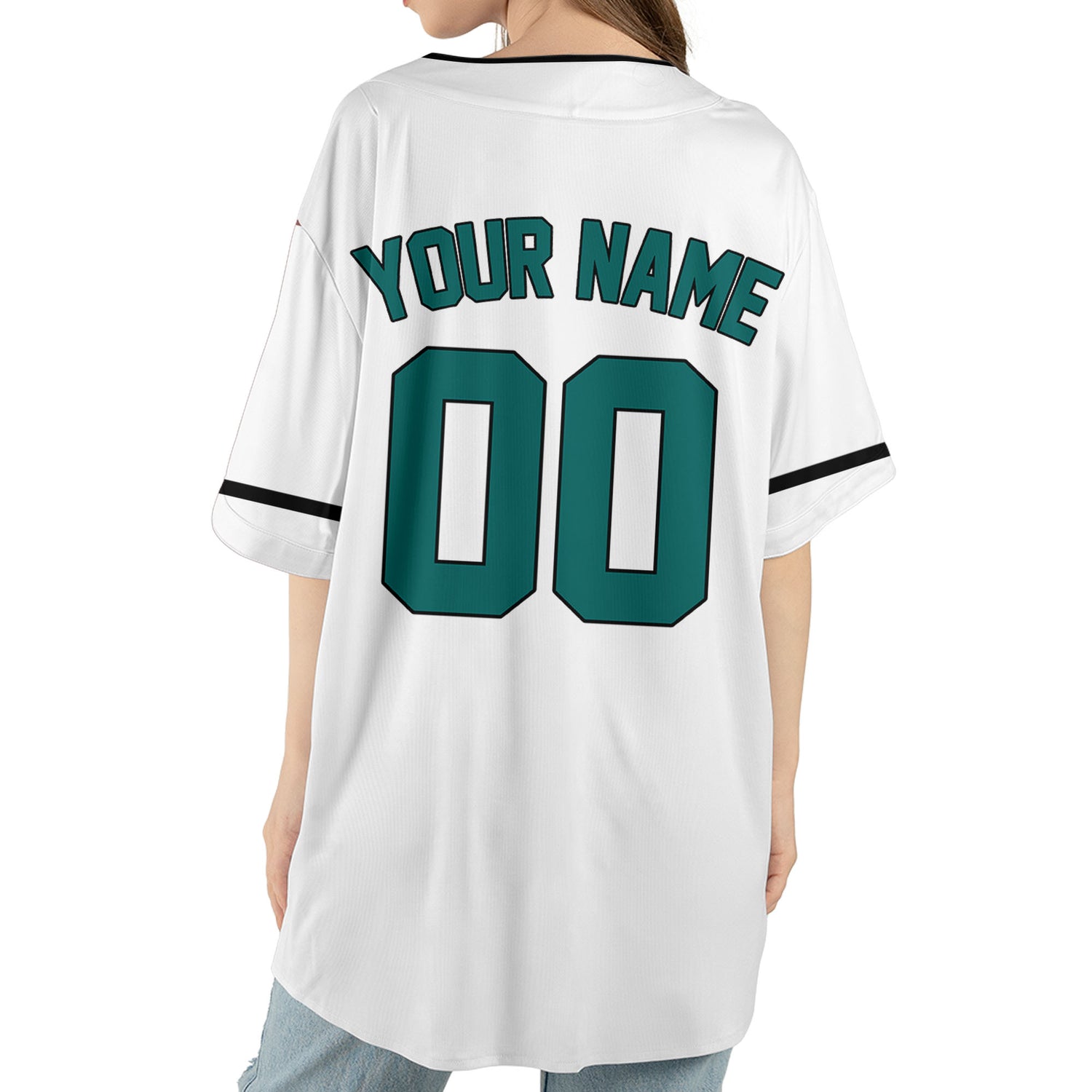 Personalize Team Name White Green Baseball Jersey Custom Team Jersey