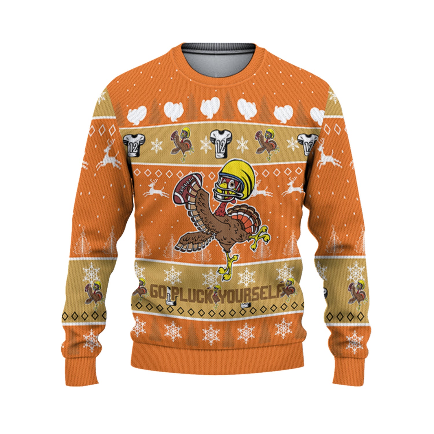 personalize-ugly-thanksgiving-turkey-player-football-orange-nda30-7810