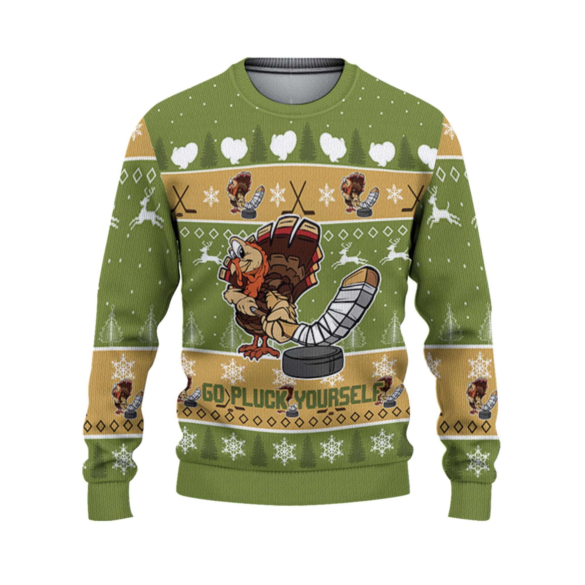 personalize-ugly-thanksgiving-turkey-player-hockey-sport-green-nda29-4000