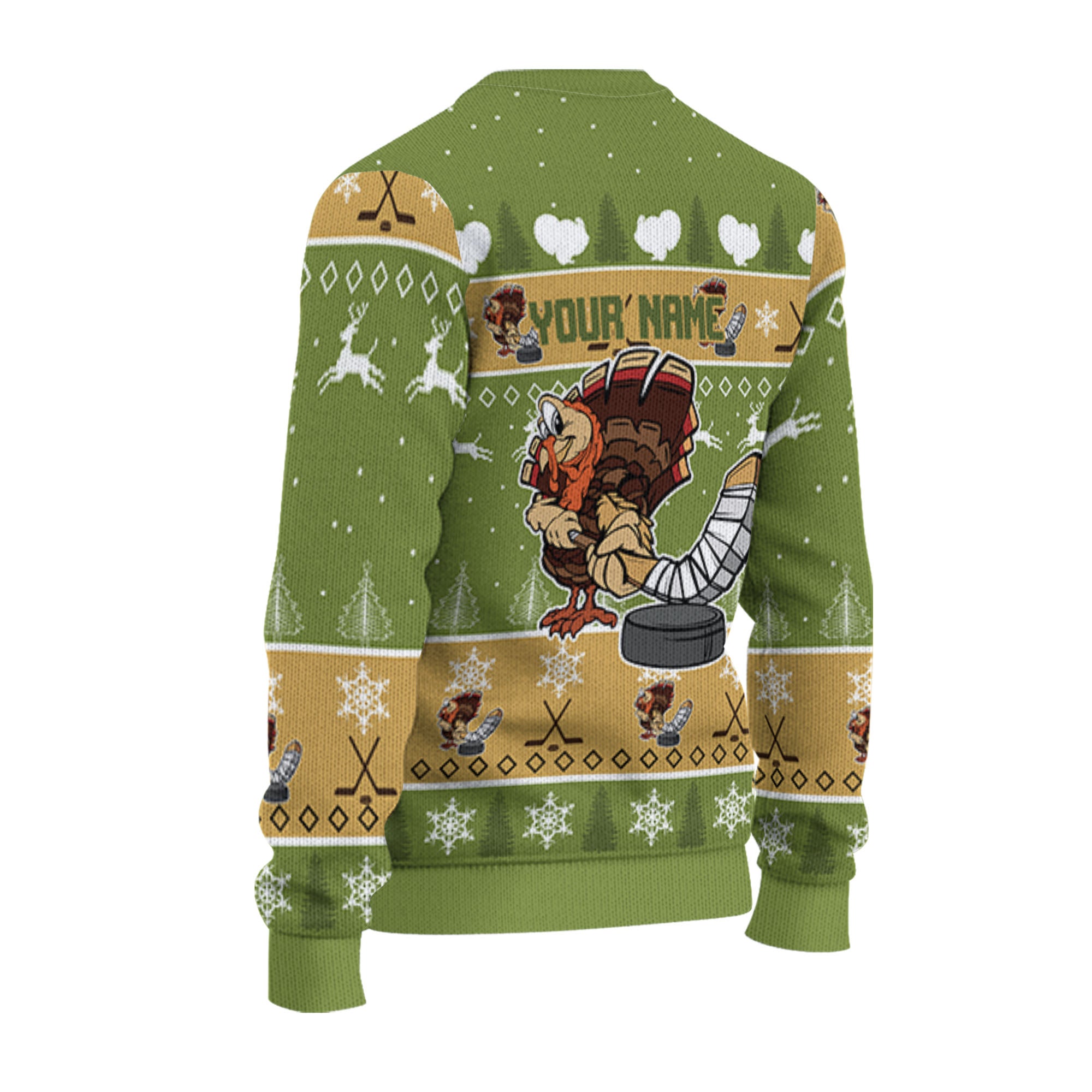 personalize-ugly-thanksgiving-turkey-player-hockey-sport-green-nda29-4000