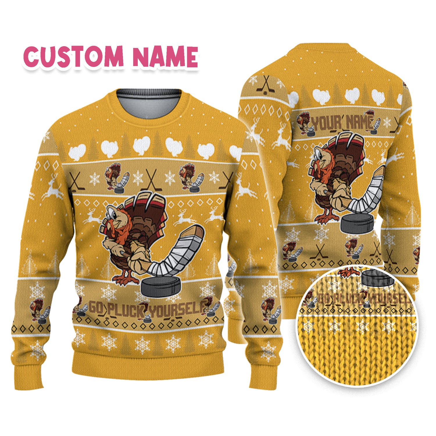 personalize-ugly-thanksgiving-turkey-player-hockey-sport-yellow-nda29-9227
