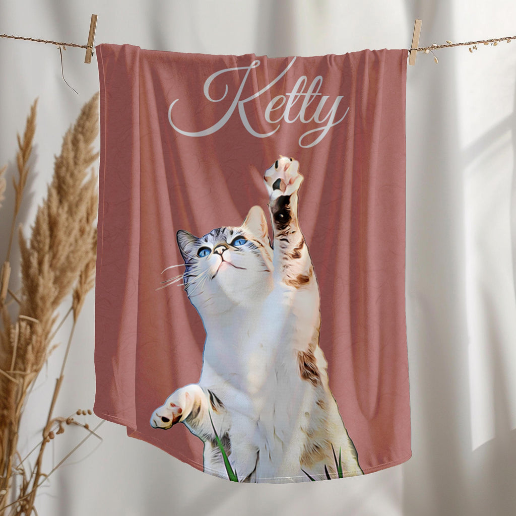 Personalized Pet Photo Blanket, Custom Dog Blankets, Customized Photo Throws,Minky Blanket Gifts, Pet Lover Gifts, Custom Cat Face Blankets 1818539653