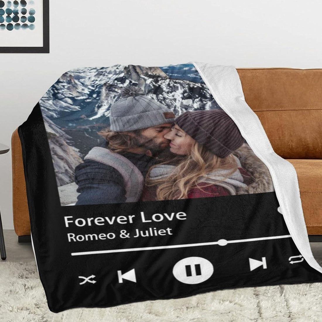 Personalized Spotify Music Blanket with Your Photo &amp; Favorite Song – Perfect Gift Blanket for Couples, Boyfriend, Girlfriend, Mom, Birthday 1806521672 2021