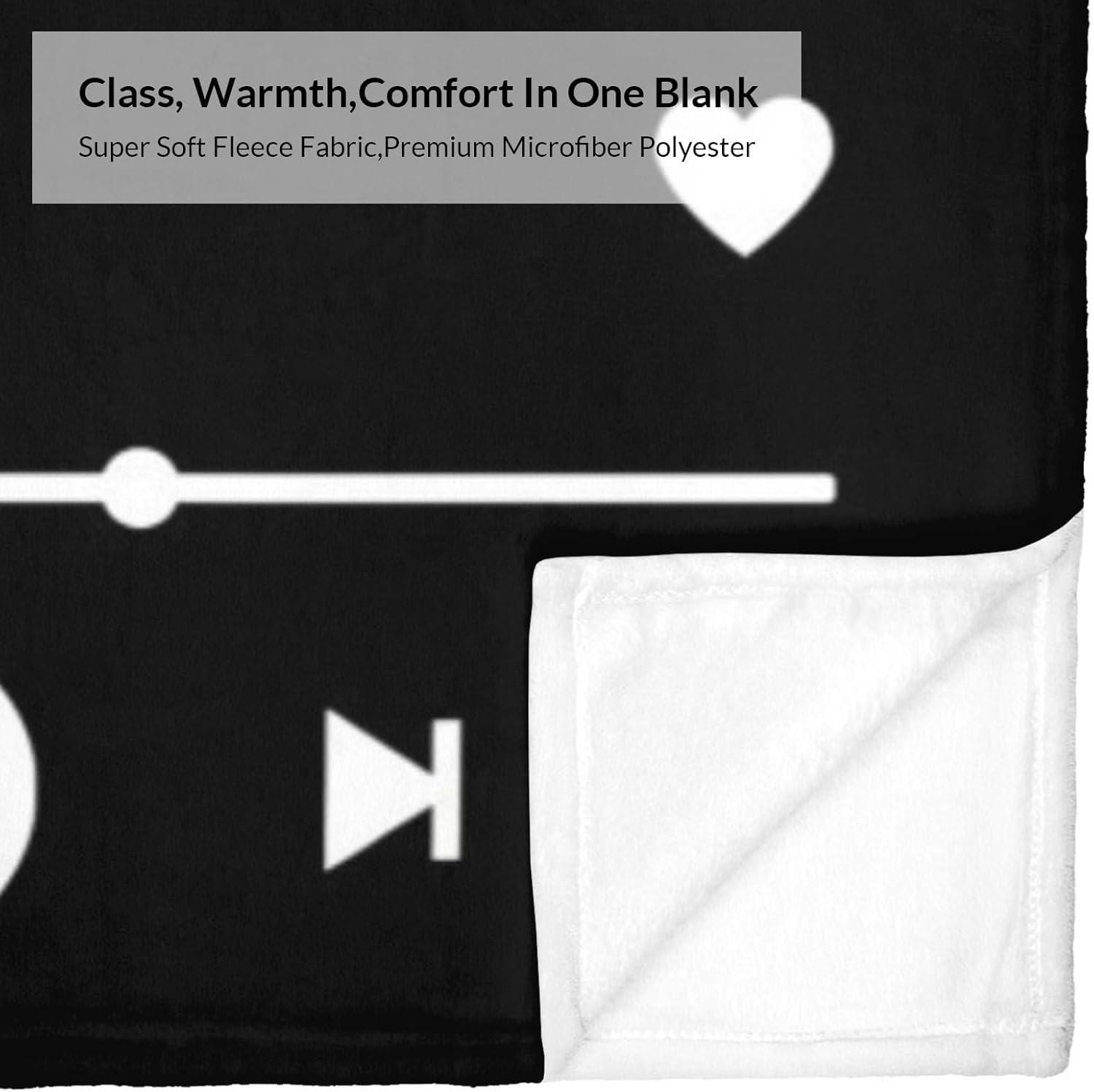 Personalized Spotify Music Blanket with Your Photo &amp; Favorite Song – Perfect Gift Blanket for Couples, Boyfriend, Girlfriend, Mom, Birthday 1806521672