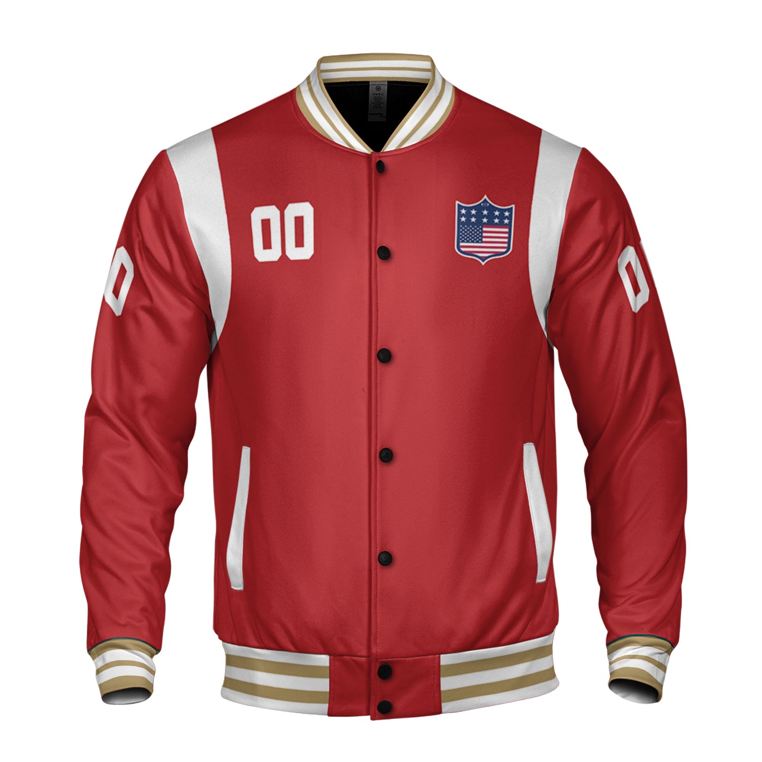 Personalized Famous S49 PS Red and White Varsity I2