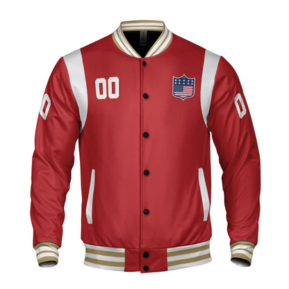 Personalized Famous S49 PS Red and White Varsity I2