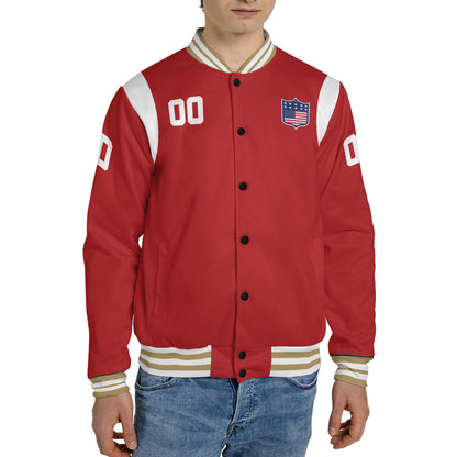 Personalized Famous S49 PS Red and White Varsity I2