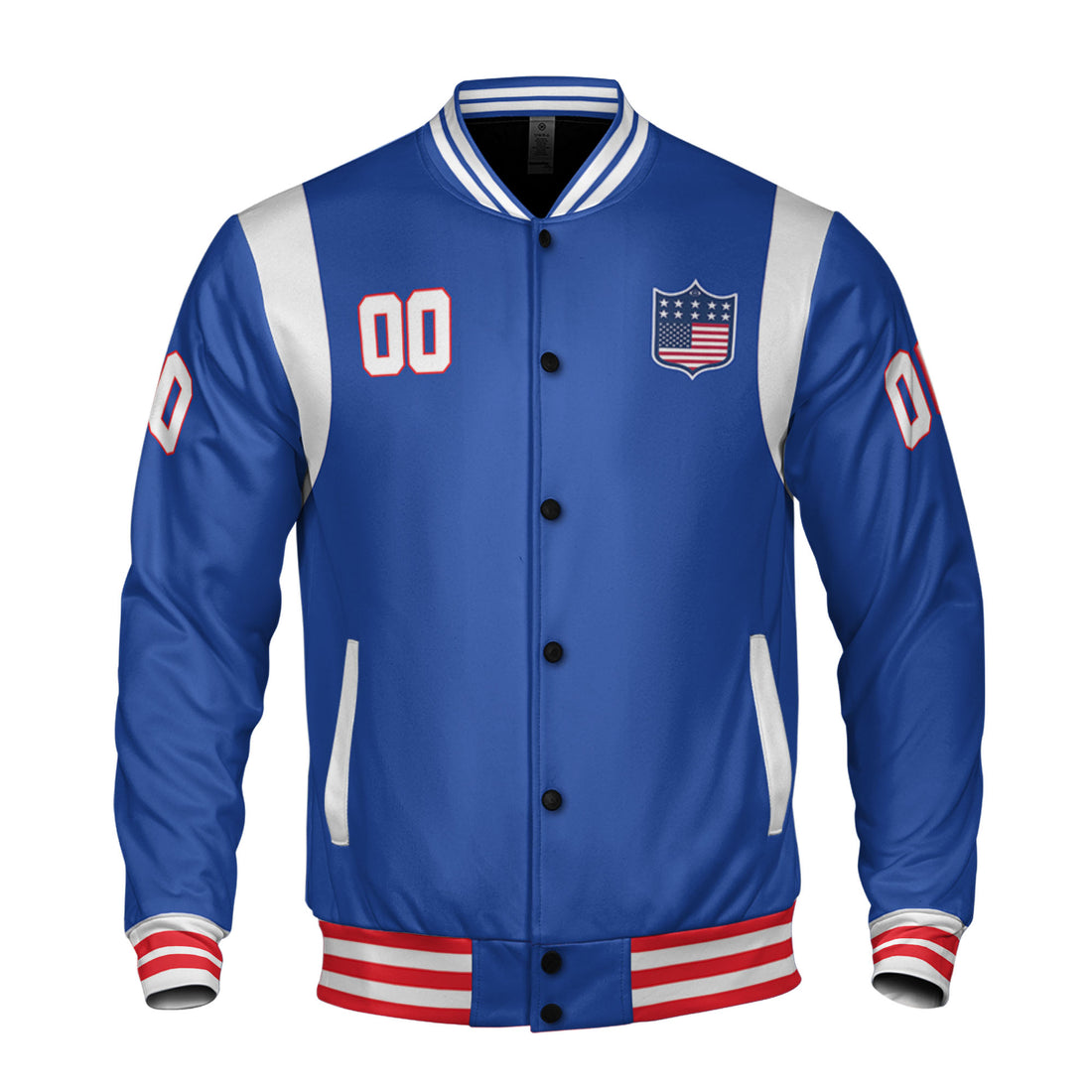 Personalized Famous Team BB Blue and White Varsity I2