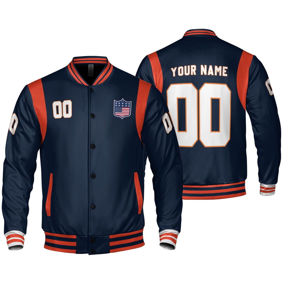 Personalized Famous Team CB Black and Orange Varsity I2