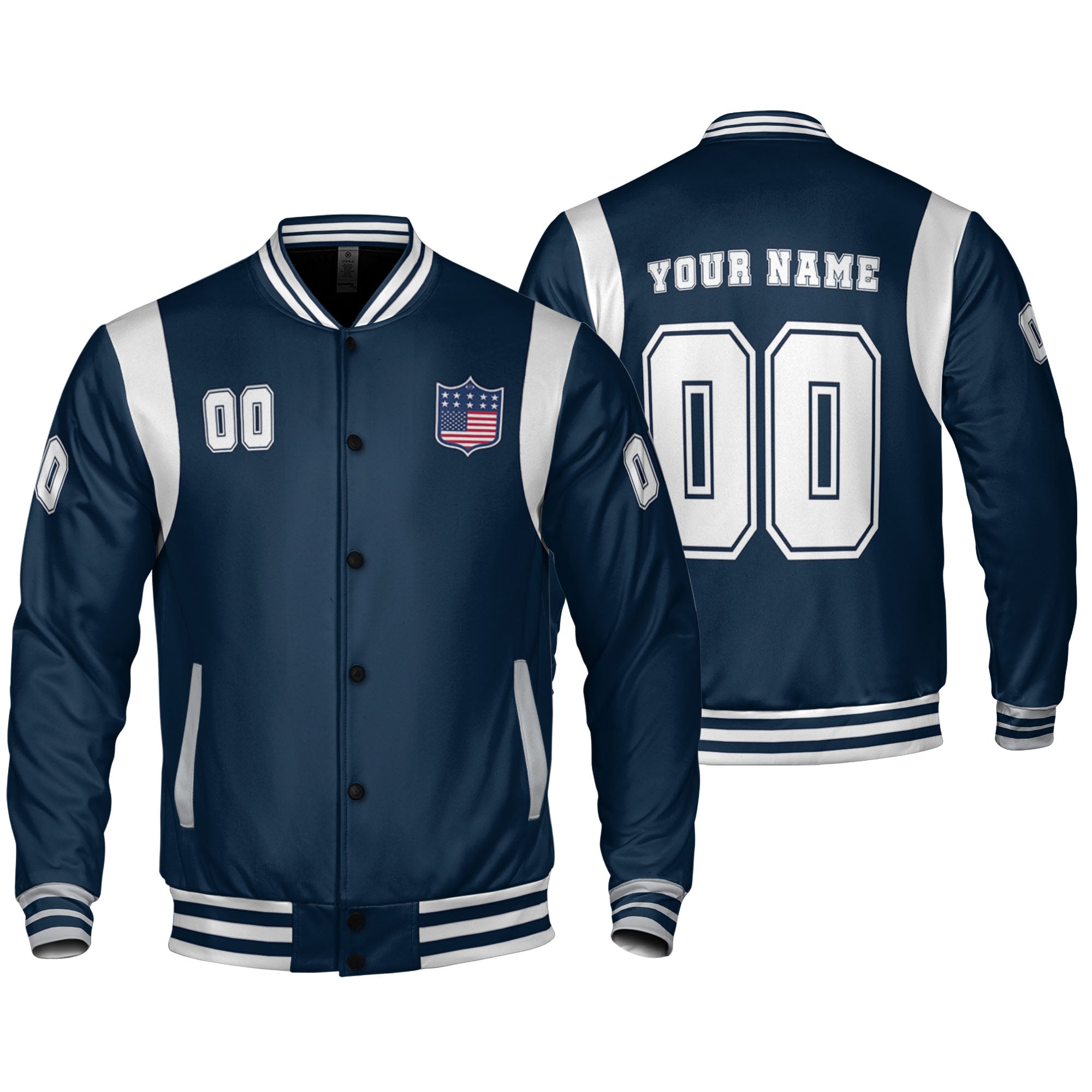 Personalized Famous Team DC Navy and White Varsity I2