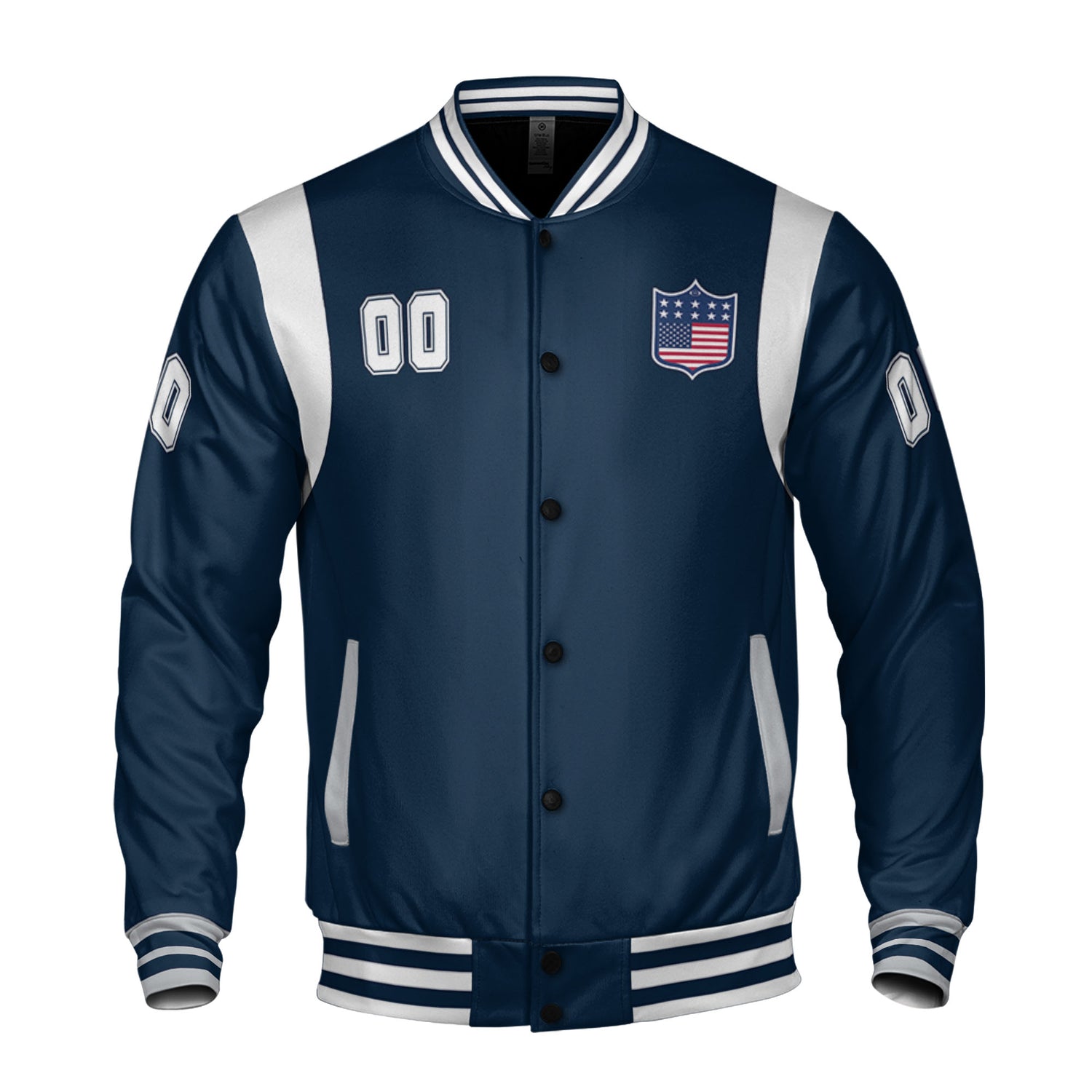 Personalized Famous Team DC Navy and White Varsity I2