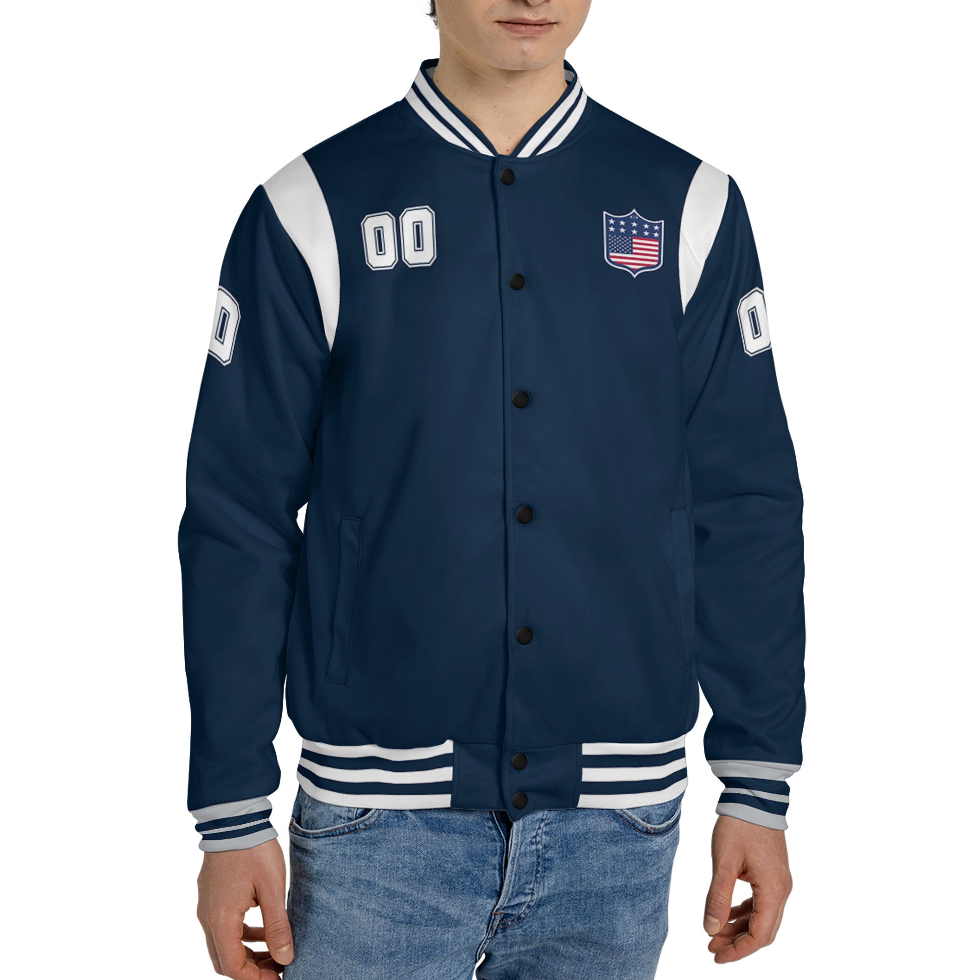 Personalized Famous Team DC Navy and White Varsity I2