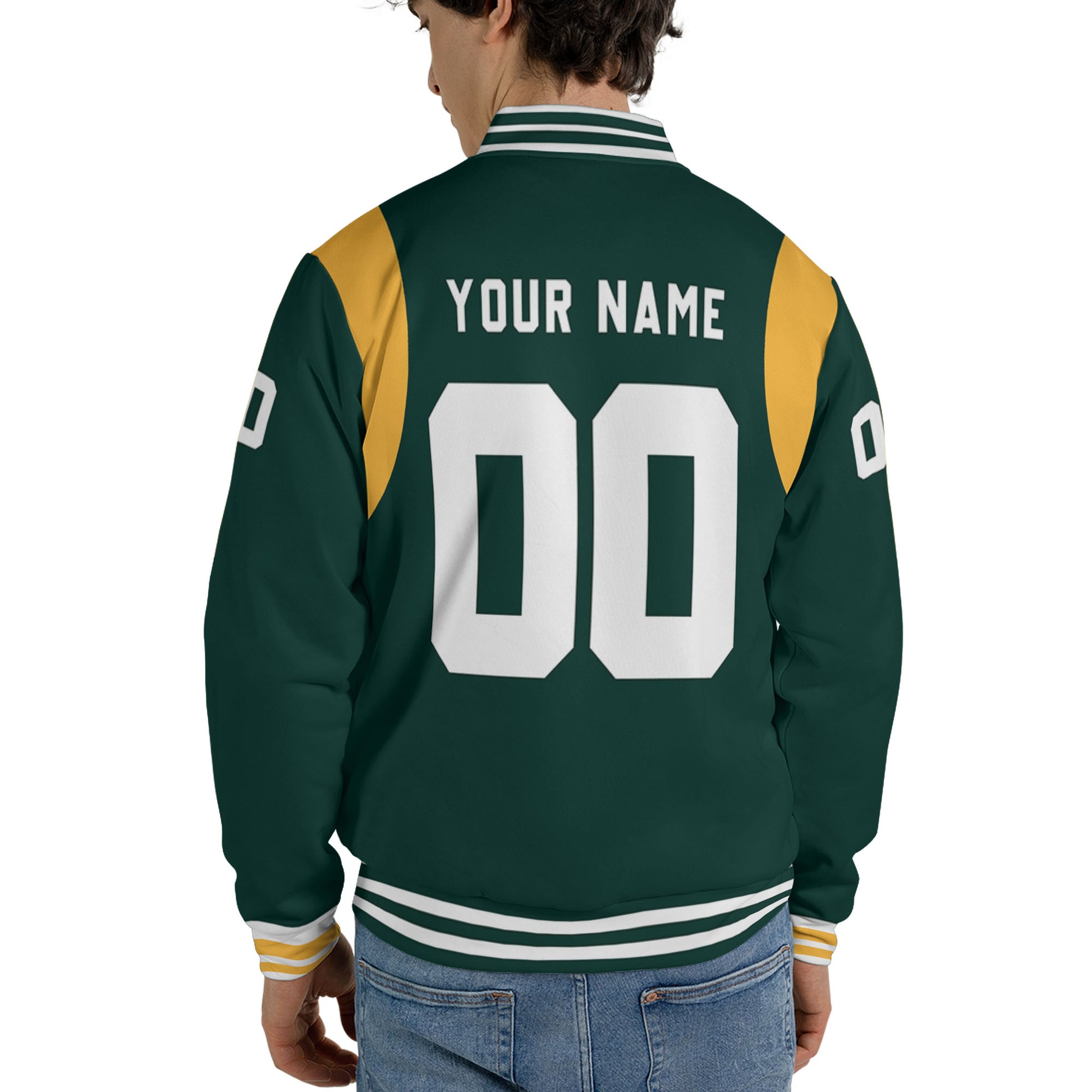 Personalized Famous Team GBP Green and Yellow Varsity I2