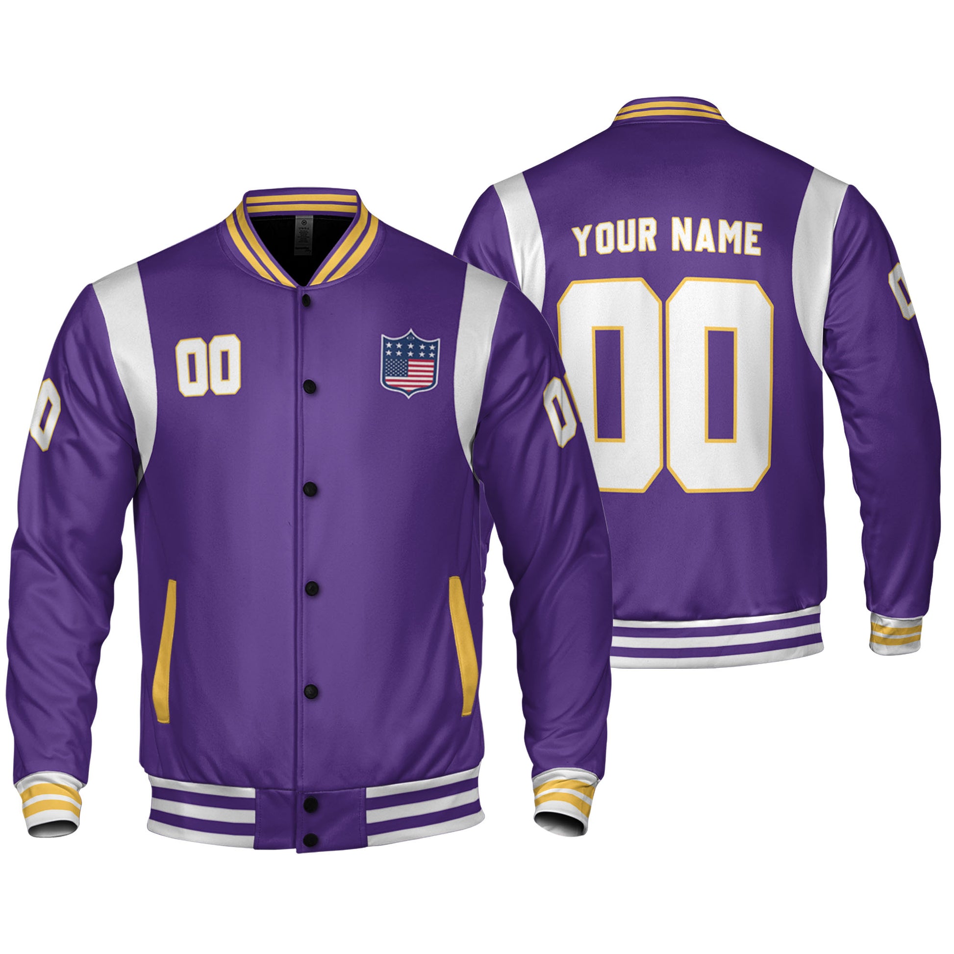 Personalized Famous Team MV Purple and White Varsity I2