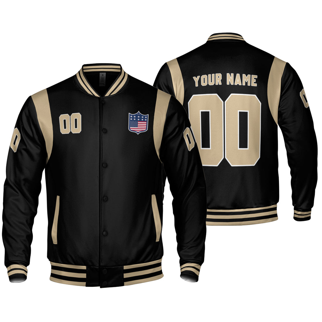 Personalized Famous Team NOS Black and ivory Varsity I2