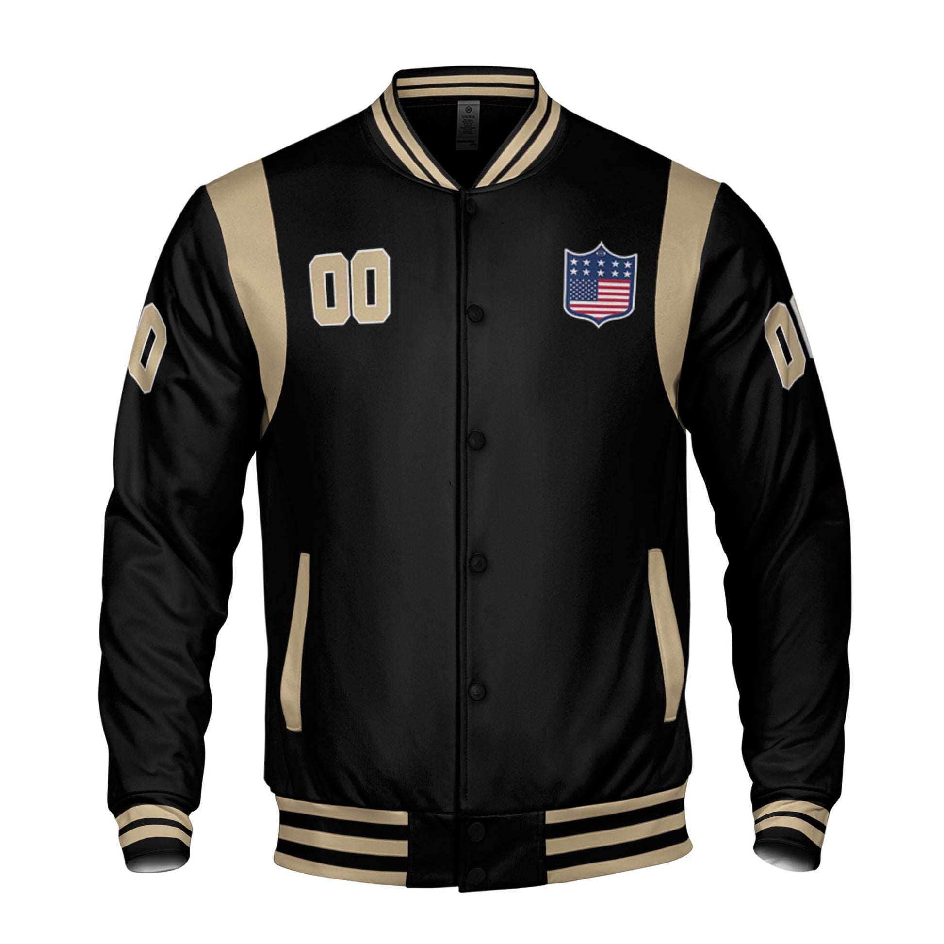 Personalized Famous Team NOS Black and ivory Varsity I2