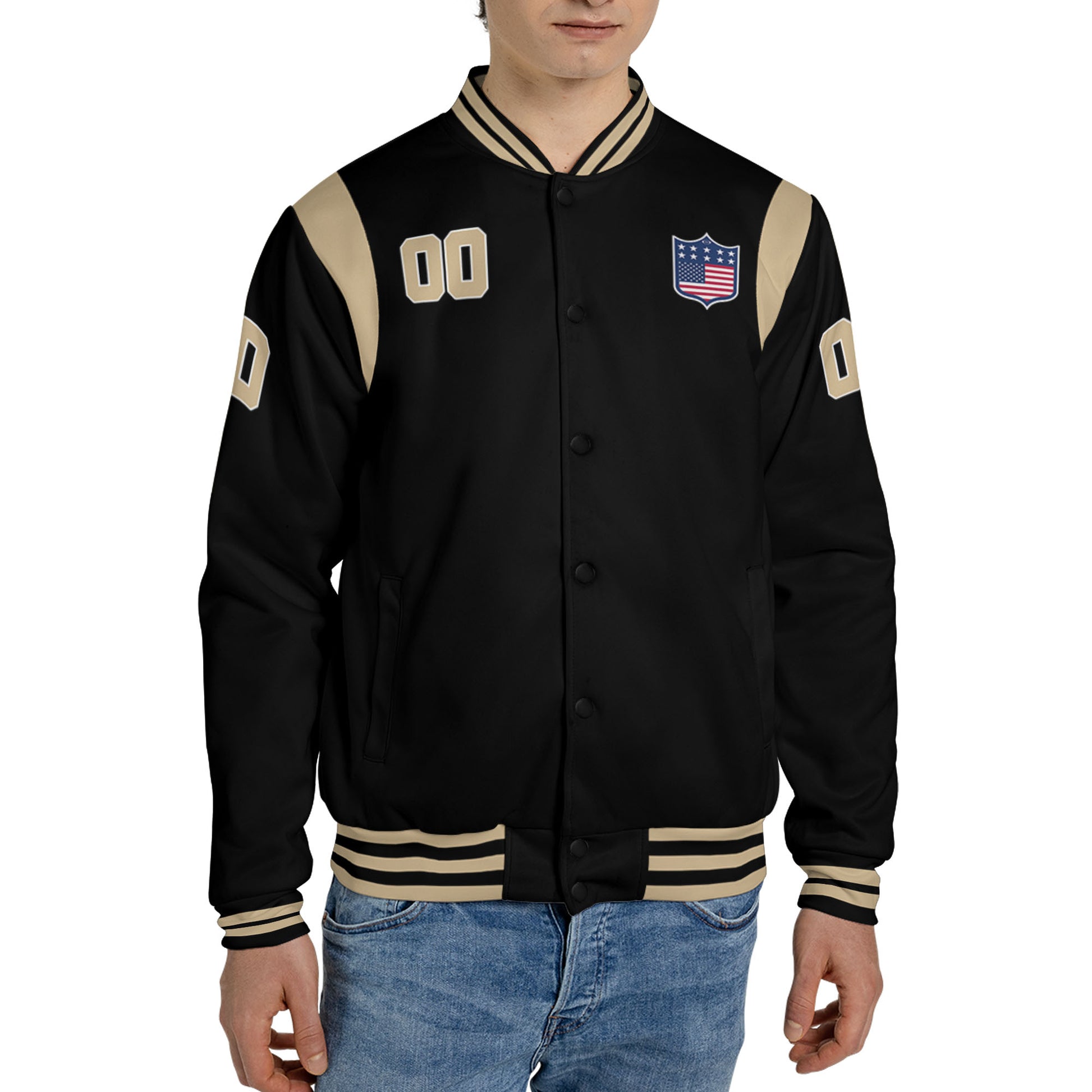 Personalized Famous Team NOS Black and ivory Varsity I2