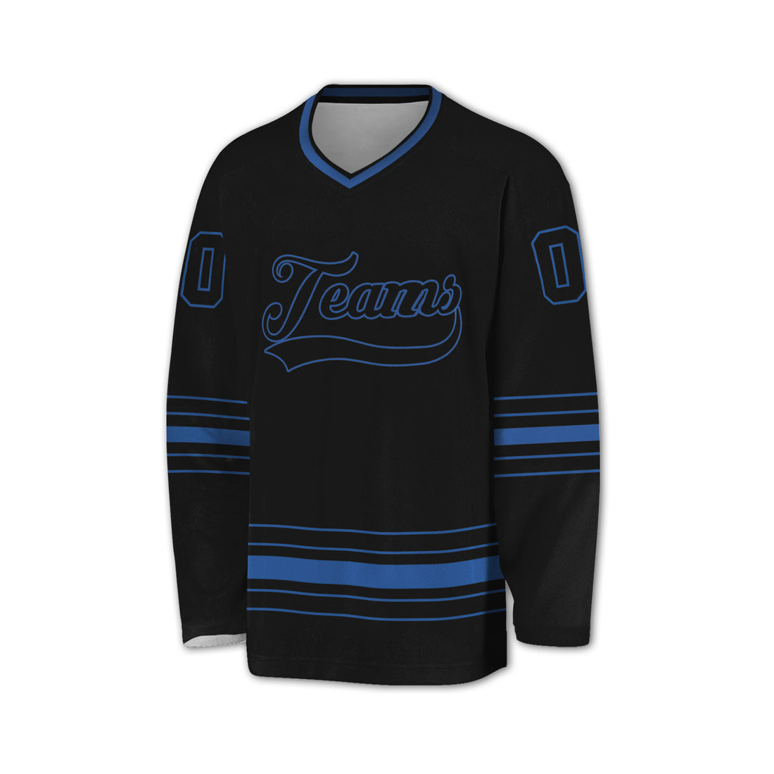 Personalized Ice Hockey Jersey shirt black and blue team VDD02
