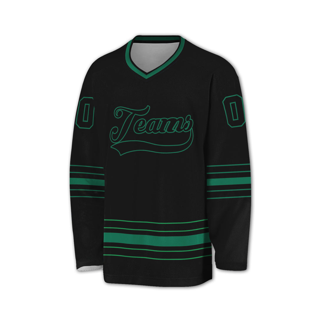 Personalized Ice Hockey Jersey shirt black and green team VDD02