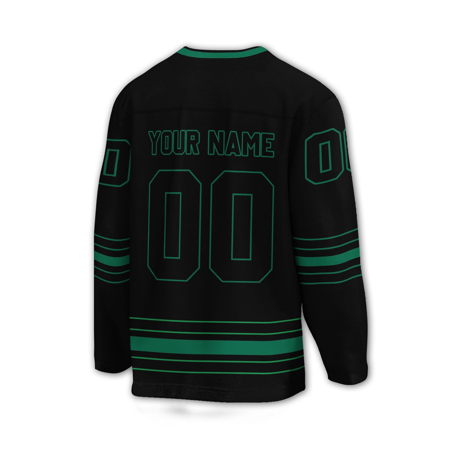 Personalized Ice Hockey Jersey shirt black and green team VDD02