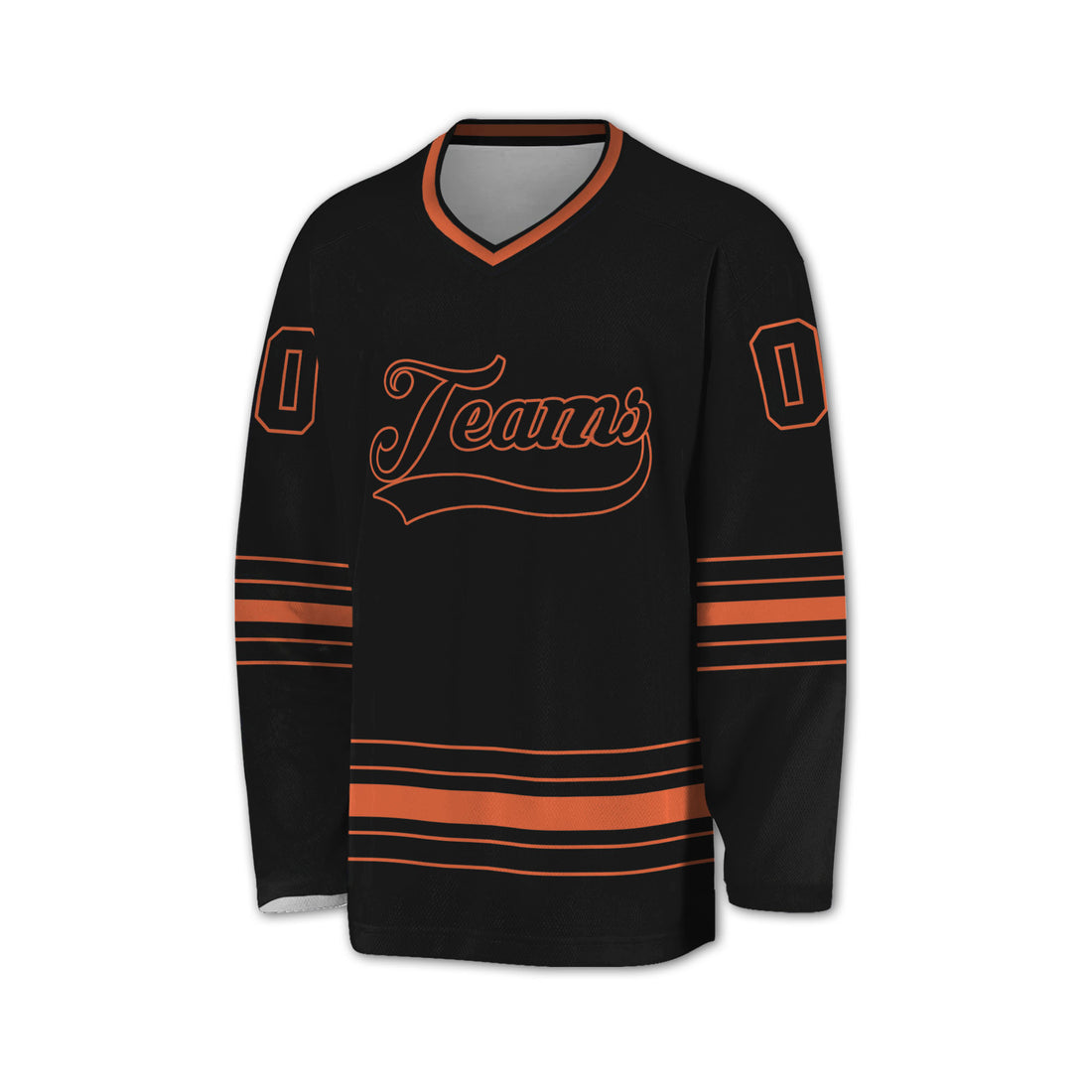 Personalized Ice Hockey Jersey shirt black and orange team VDD02