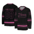 Personalized Ice Hockey Jersey shirt black and pink team VDD02