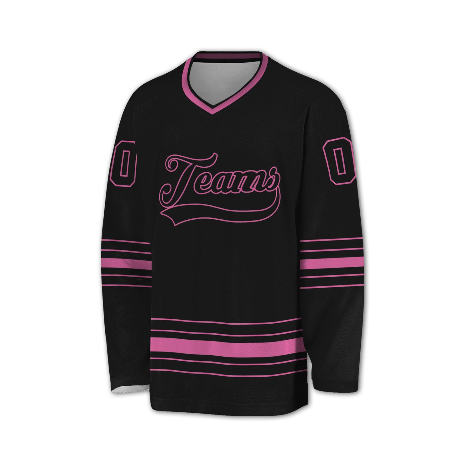 Personalized Ice Hockey Jersey shirt black and pink team VDD02