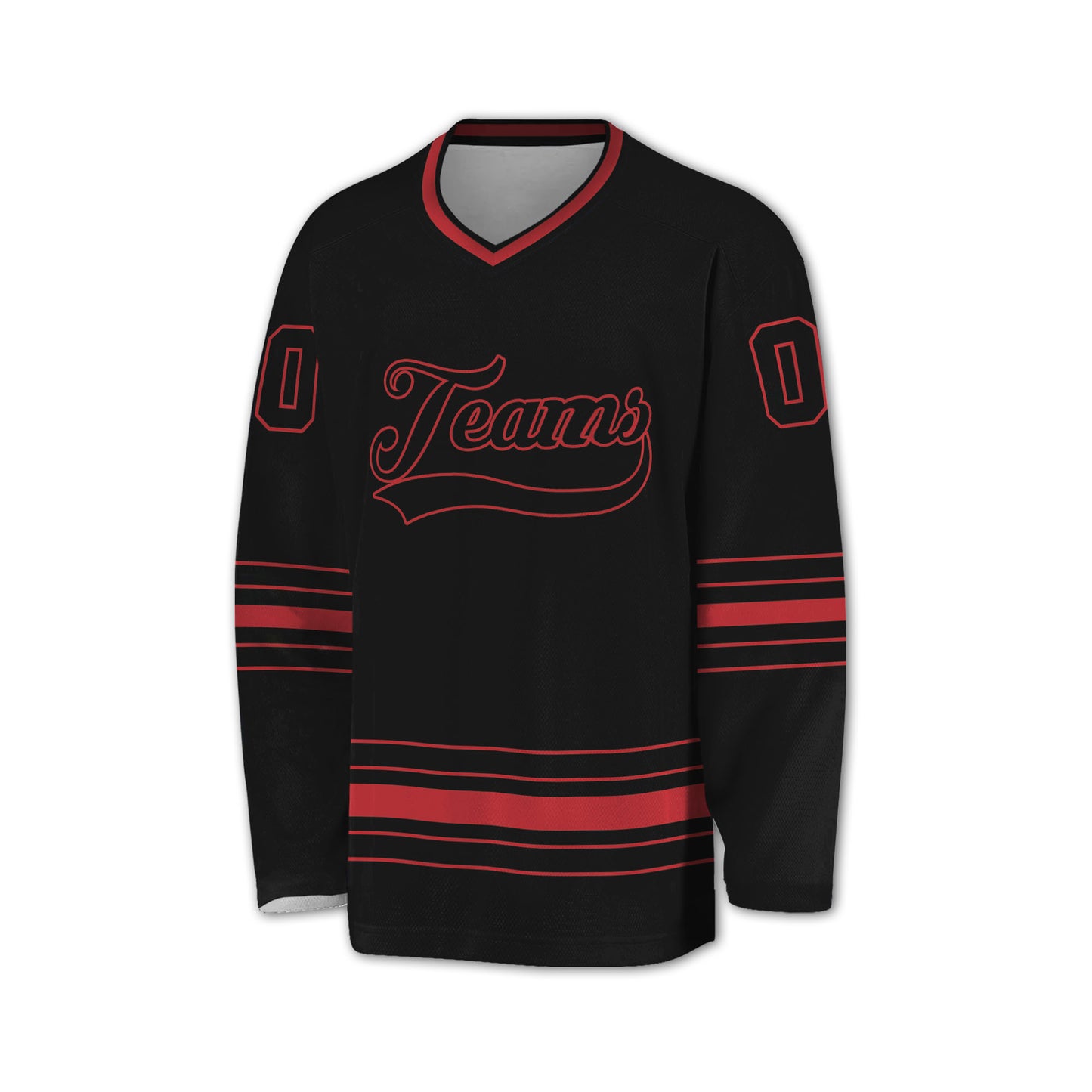 Personalized Ice Hockey Jersey shirt black and royal red team VDD02