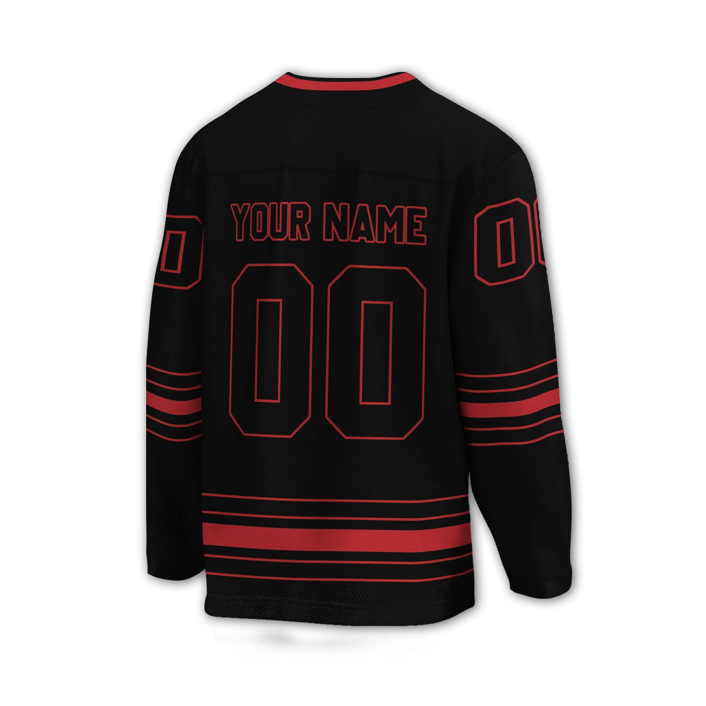 Personalized Ice Hockey Jersey shirt black and royal red team VDD02