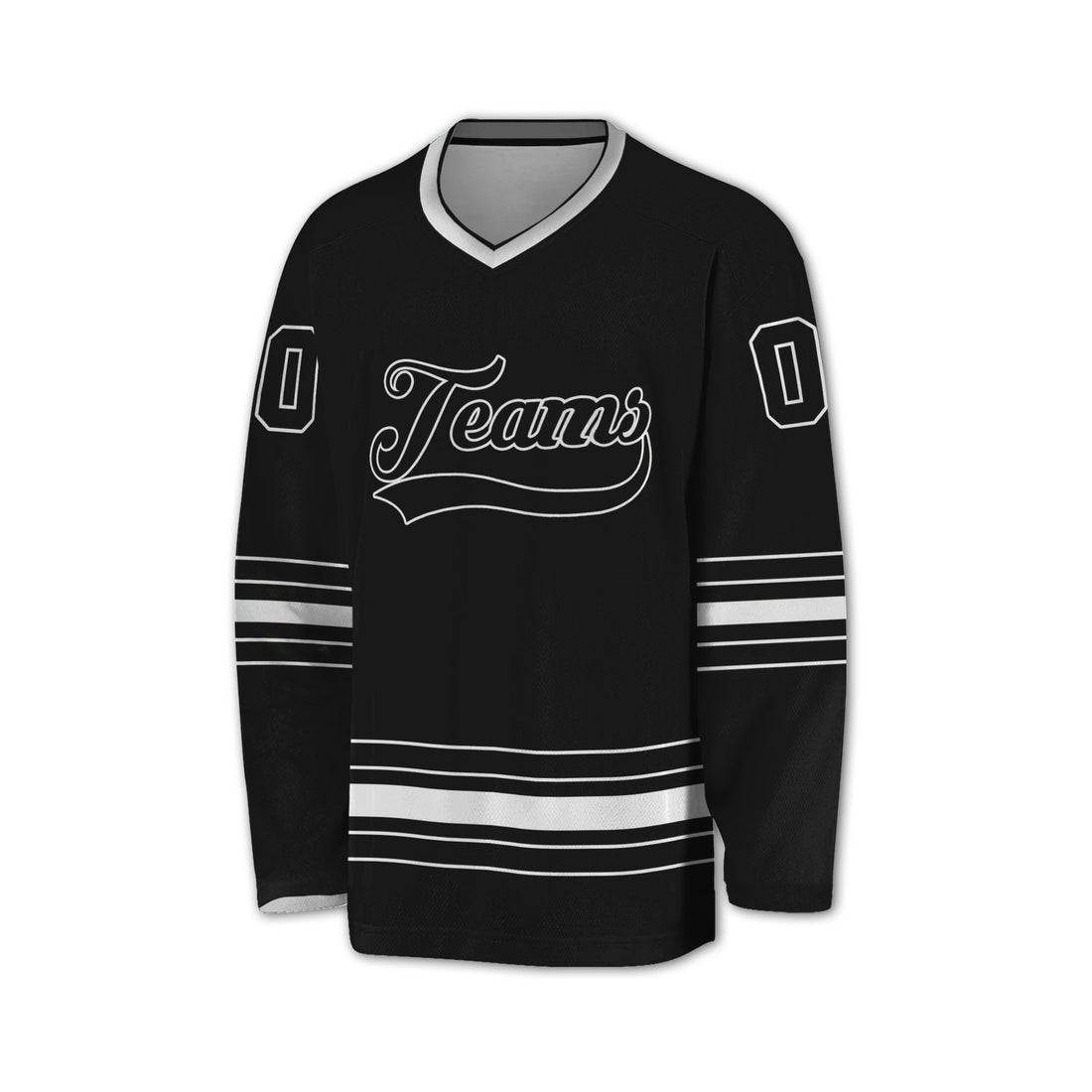 Personalized Ice Hockey Jersey shirt black and white team VDD02