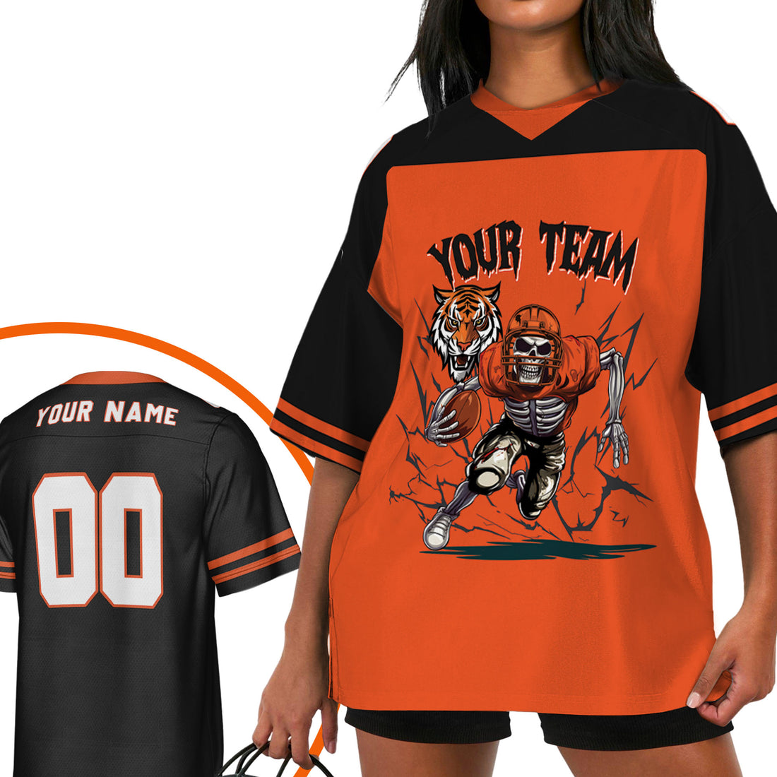 personalized-skeleton-football-jersey-football-custom-orange-black-i2-7062
