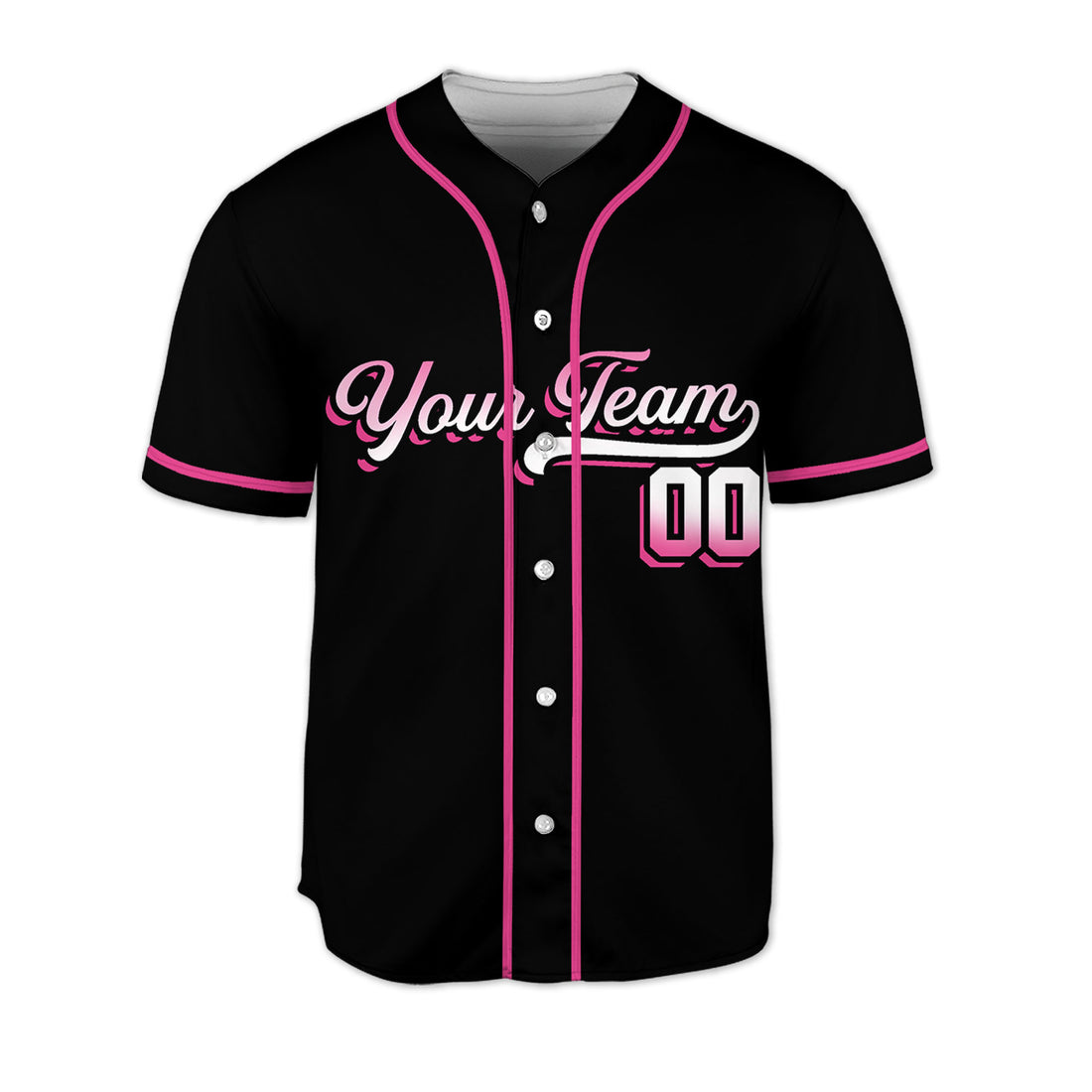 Personalized-Team-Name-And-Number-Baseball-Jersey-Custom-Design-Pink-Color-Collection-Gradient-Text