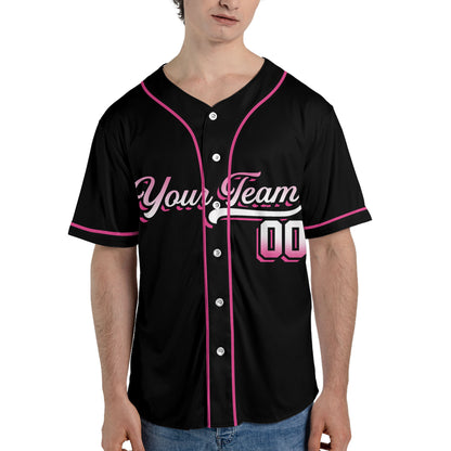 Personalized-Team-Name-And-Number-Baseball-Jersey-Custom-Design-Pink-Color-Collection-Gradient-Text