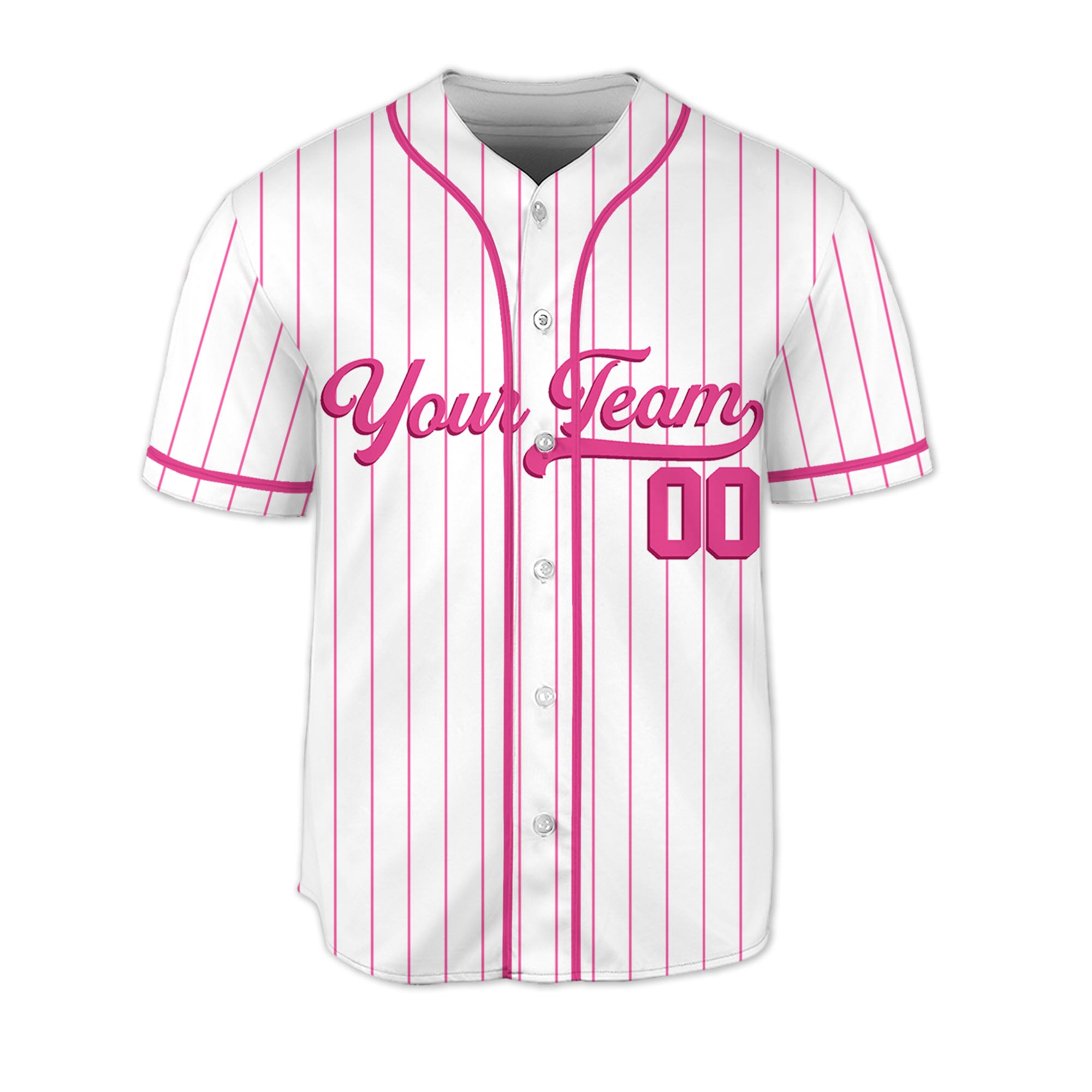Personalized-Team-Name-And-Number-Baseball-Jersey-Custom-Design-Pink-Color-Collection-Stripes