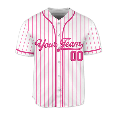 Personalized-Team-Name-And-Number-Baseball-Jersey-Custom-Design-Pink-Color-Collection-Stripes